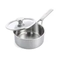 Merten & Storck Tri-Ply Stainless Steel Induction 16cm/1.5 Litre Saucepan Pot with Lid, Multi Clad, Oven Safe, Silver