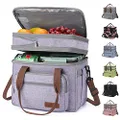Maelstrom Lunch Bag Women,23L Insulated Lunch Box for Men Women,Expandable Double Deck Lunch Cooler Bag,Lightweight Leakproof Lunch Tote Bag with Side Tissue Pocket,Purple