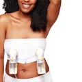 Medela Hands-Free Pumping Bustier, Easy Expressing Pumping Bra with Adaptive Stretch, White, XL