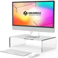 GOLDORCLE Acrylic Monitor Stand Riser Clear Computer Monitor Stand for Laptop PC Printer Computer Riser Acrylic Tray