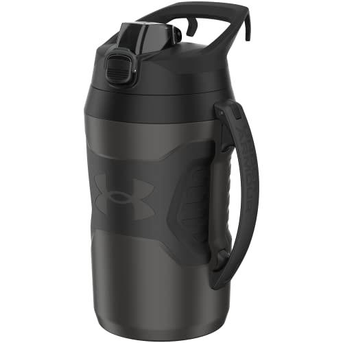 Under Armour Playmaker Sport Jug, Water Bottle with Handle, Foam Insulated & Leak Resistant, 64oz & 32oz, Jet Grey/Black