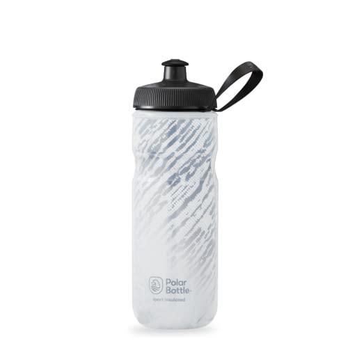 Polar Bottle – Sport Insulated Nimbus 20oz Storm Charcoal & White – Leak Proof Water Bottles Keep Water Cooler 2x Longer than a Regular Reusable Water Bottle