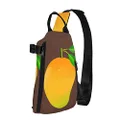 ELBULL Mango Print Sling Bag Backpack Shoulder Chest Bag For Women Men Travel Hiking Daypack Crossbody, Black, One Size
