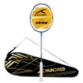Hundred Powertek 2000 Pro Badminton Racket with Full Cover, 90g, Navy