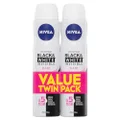 NIVEA Black & White Invisible Clear Anti-Perspirant Aerosol Deodorant Twin Pack 2x250ml
