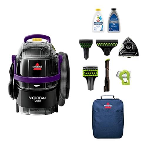 BISSELL SpotClean Turbo + Antibac 33862 | Portable Carpet & Upholstery Washer with Superior Suction, 750w Motor, Large Tanks, Antibacterial Formula, & Six Cleaning Attachments Included