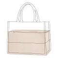 DGAZ Silk Purse Organizer Insert Fits Dior Book Tote mini/S/M/L，Silky Smooth Bag Organizer，Luxury Handbag & Tote Shaper（Craie，BT-M）