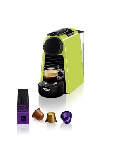 De'Longhi Nespresso Essenza Mini EN 85.L Coffee Capsule Machine, Welcome Set with Capsules in Different Flavours, 19 Bar Pump Pressure, Space-Saving, Lime