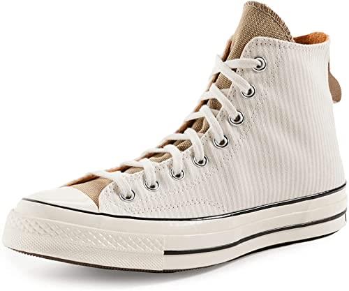 Converse Men's Chuck 70 Crafted Stripe Sneaker, Egret Egret Desert Sand, 4.5 US