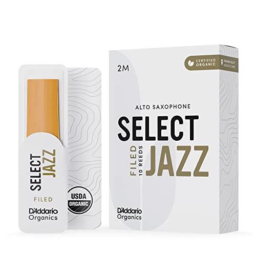 D'Addario Organic Select Jazz Filed Alto Saxophone Reeds - Sax Reeds - The First & Only Organic Reed - 2 Medium, 5 Pack