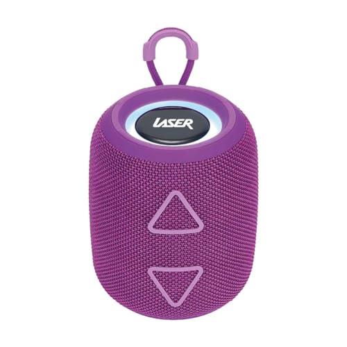 Laser Portable Mini Bluetooth Speaker, USB, AUX, MicroSD, TWS, LED Lights, Purple