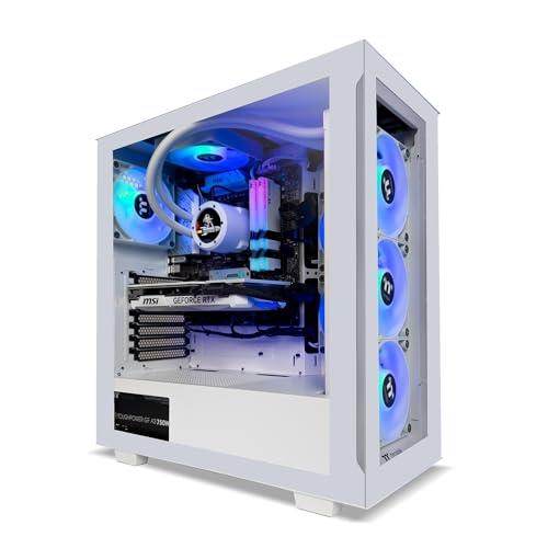 Thermaltake Computer System Rapture PRO V5 Snow Edition – AMD 5 7500F / 4070 Super / B650 WiFi/ 32G RGB D5/ Customizable LCD RGB AIO/ V350 Snow, CA-4T2-00D6WA-02