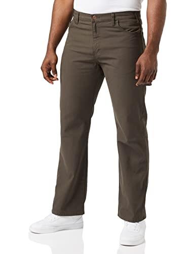 Dickies Men's Relaxed Straight-fit Lightweight Duck Carpenter Jean, Black Olive, 38W x 30L