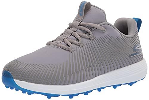 Skechers Mens Max Golf Shoe, Gray/Blue Bolt, 9 US
