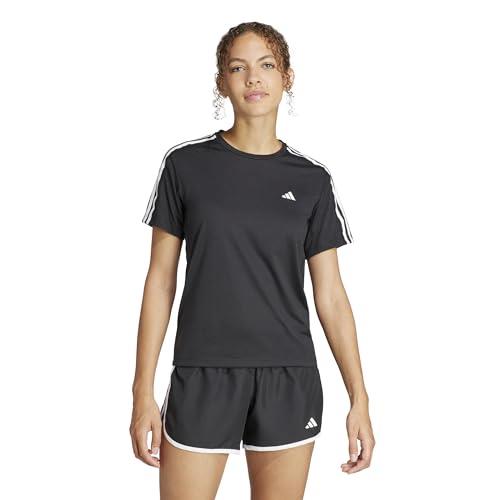 adidas Performance Own The Run 3-Stripes Women's T-Shirt, Black, XL