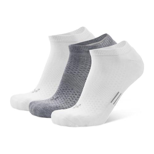 Balega Tempo Socks, White/Grey, Large (Pack of 3)