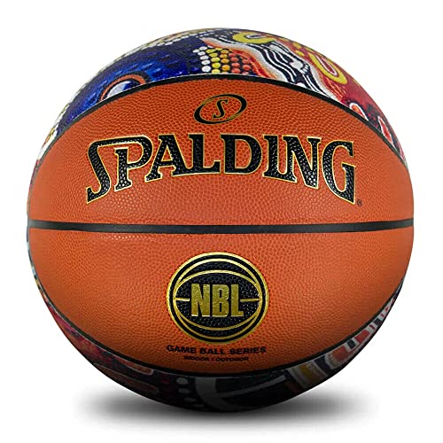 Spalding NBL Game Ball Series Indigenous All Surface Basketball, Brown, Size 7