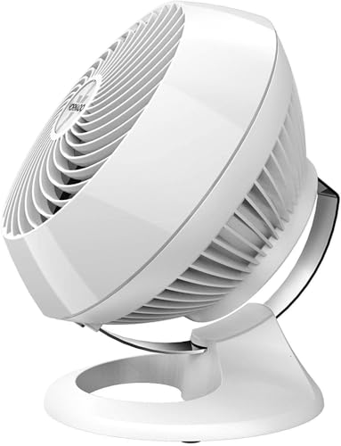 Vornado 560 Medium Air Circulator – White – Whole-Room Vortex Airflow Fan with 4-Speed Electronic Control, Adjustable Chrome Glide Bar & Multi-Directional Tilt for Medium Rooms (~23 m²)