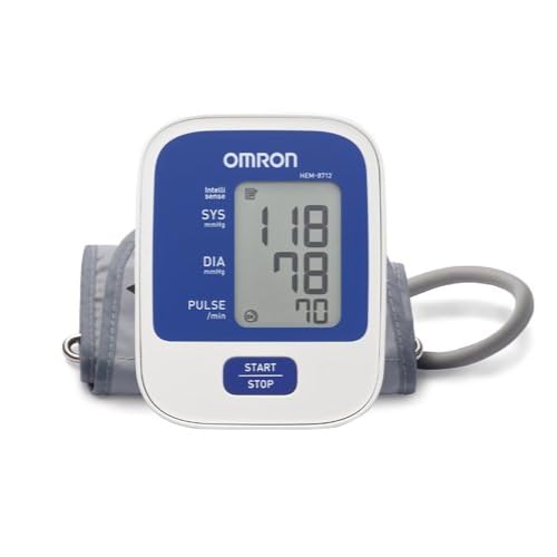 OMRON HEM8712 Home Blood Pressure Monitor – Basic Upper Arm, Clinically Validated, IntelliSense, Easy to Use, 3+3 Warranty