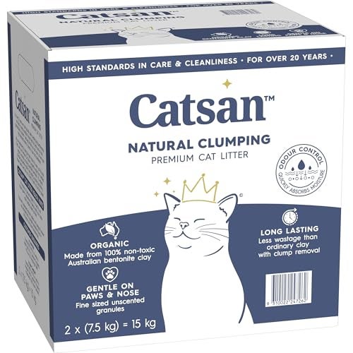 CATSAN Natural Clumping Clay Premium Cat Litter Box 15kg