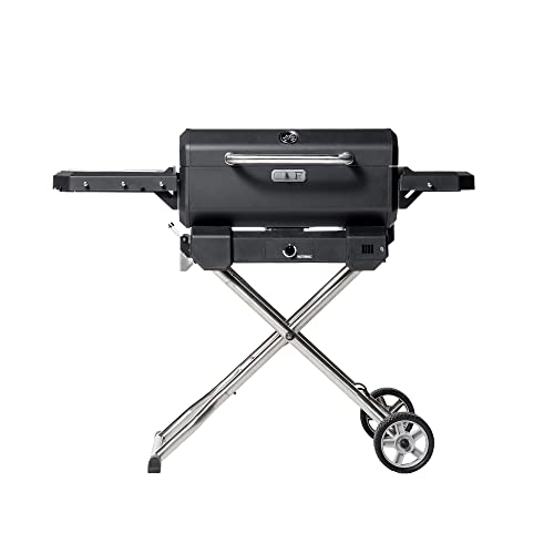 Masterbuilt Portable Charcoal BBQ and Smoker with Cart, Black
