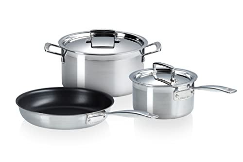 Le Creuset 3 Ply Stainless Steel Cookware Set (3 Pieces)