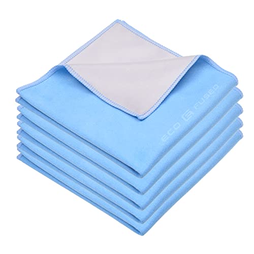 Eco-Fused Oversized Microfiber Cleaning Cloths XL - 5 Pack - 12 x 12 - Double-Sided - Microfiber & Suede for Smartphones, LCD TV, Tablets, Laptop, Camera Lenses & Other Surfaces
