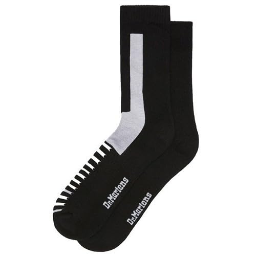Dr. Martens Double Doc Cotton Blend Socks, Black/White, Medium/Large