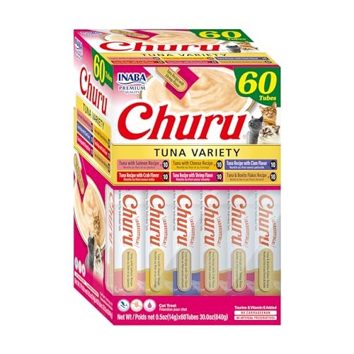 Inaba Churu Tuna Cat Treats Variety Box (60 Tubes x 14 g)