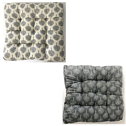 Lylac Chair Cushion Fat with Tree Design, 60 cm x 60 cm Size, Multicolor