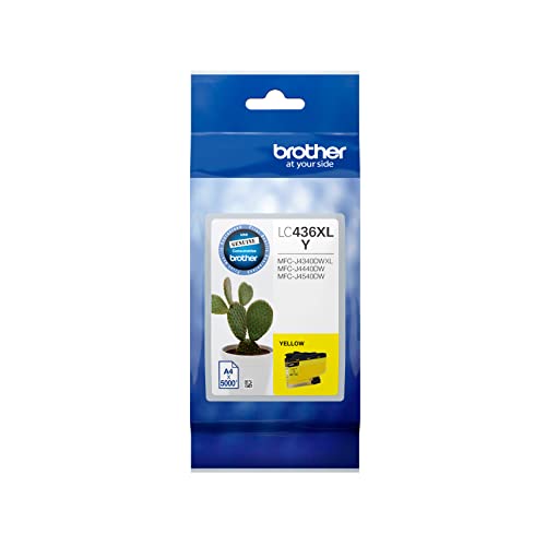 brother Genuine LC436XLY High-Yield Ink Cartridge, Yellow, Page Yield Up to 5000 Pages, (LC-436XLY) for Use with: MFC-J4440DW, MFC-J4540DW, MFC-J4340DW XL