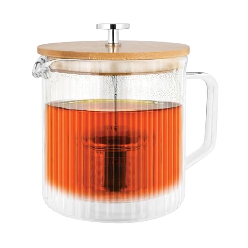 Avanti Rigato Double Wall Borosilicate Glass Teapot, 950 ml Capacity