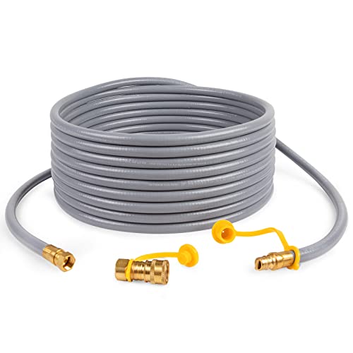 GASPRO 36 FT 3/8" ID Natural Gas Hose, Low Pressure LPG Hose with Quick Connect, for Weber, Char-Broil, Pizza Oven, Patio Heater and More