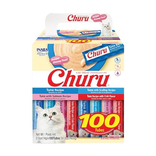 Inaba Churu Tuna Cat Treats Variety Box (100 Tubes x 14 g)