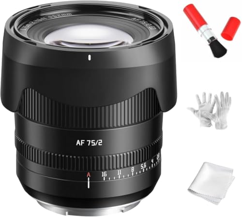 TTARTISAN AF 75mm F2 Auto Focus Full Frame Prime Large Aperture Portraits Lens,Clicked Aperture Ring, Compatible for Sony E Mount Camera A7RII，A7RV，A7IV，A7S，A7SIII，A7c，A9，A9II，FX3,etc (Black)