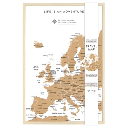 Splosh Cork Pin Board Europe Travel Map, Small