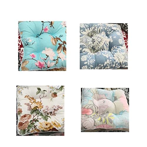 Lylac Fat Square Chair Cushion with White Piping, 40 cm Size, Multicolor