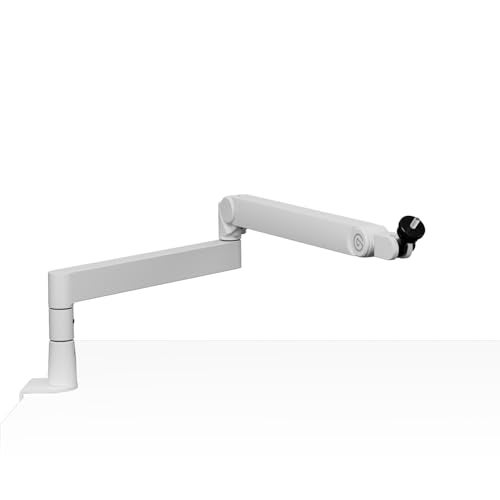 Elgato Wave Mic Arm Pro White - 360° Rotatable Low Profile Gas Spring Microphone Arm, Works with Elgato Mics/Shure SM7B/HyperX QuadCast/Rode/Blue Yeti & more – For Broadcasting/Podcasting/Streaming