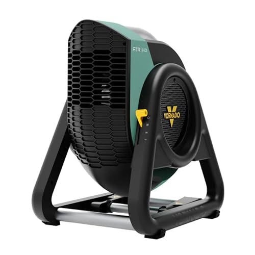 Vornado RTR Heavy-Duty Air Circulator Fan – Green – High-Velocity 3-Speed Whole-Room & Job-Site Circulation – 270° Tilt Head, IP54 Water/Dust Resistant Motor, Built for Tough Spaces