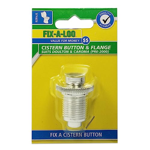 Fixatap Cistern Button and Flange Suits Caroma, White