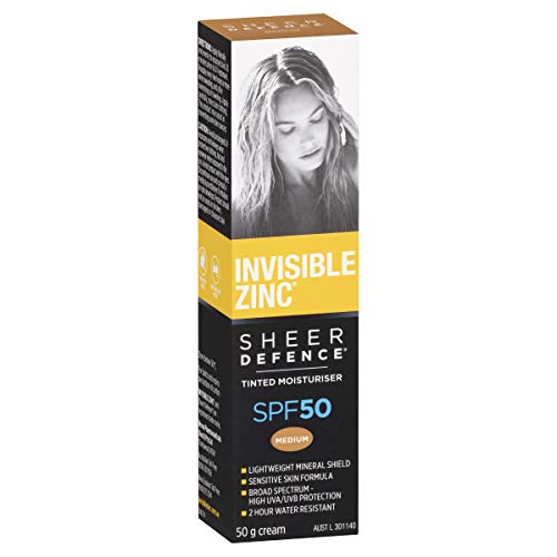 Invisible Zinc Sheer Defense Tinted Moisturizer SPF50, Medium, 50g