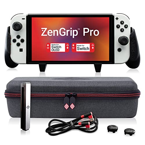 Satisfye Zengrip Pro Elite Bundle, Accessories Compatible With Nintendo Switch - The Bundle Includes: Grip, Elite Case And A Low Profile Usb A-C Cable. Bonus: 2 Thumbsticks+1 Joycon Rail