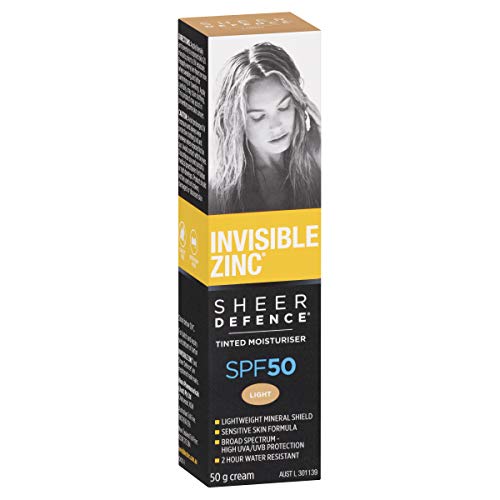 Invisible Zinc Sheer Defense Tinted Moisturizer SPF50, Light, 50g
