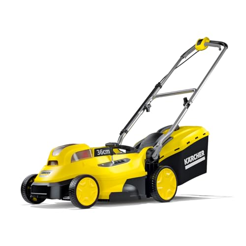 KÄRCHER Cordless Lawn Mower LMO 18-36 18V Battery Platform, Features Real Time LED Display, Cut Width: 36cm, Cut Height: 30-70mm, Container: 45L, Skin Only
