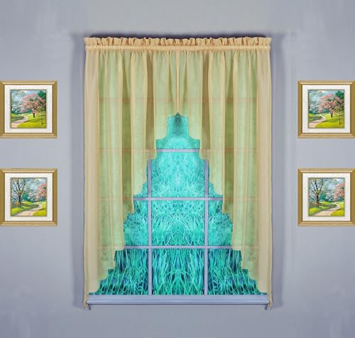 Today's Curtain Emelia Original Voile Swagger Pair 63", Gold, 90" W x 63" L