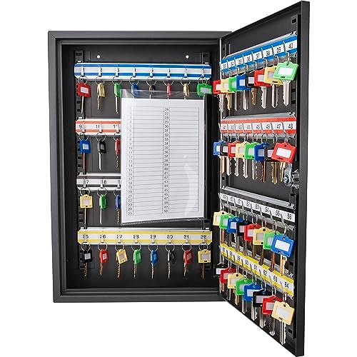 Barska 64 Position Key Lock Box with Key Lock, Black