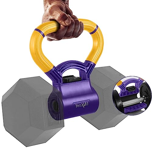 Yes4All Anti-Slip Kettle Grip for Dumbbell - Yellow/Purple