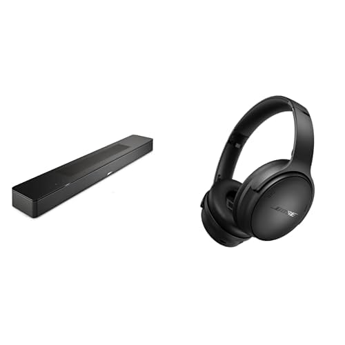Bose Smart Dolby Atmos Soundbar, Bluetooth Soundbar Speaker with Voice Control and Amazon Alexa Built-in, Black with Bose QuietComfort Wireless Noise Cancelling Headphones, Black Bundle
