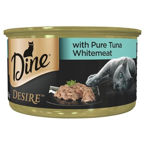 Dine Desire Wet Cat Food Tuna Whitemeat 85g Can, 24 Pack