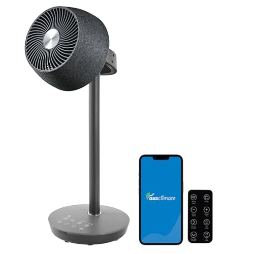 Ausclimate EcoSmart Pedestal Air Circulator, Charcoal Black